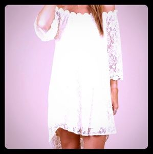 Altar'd State off shoulder lace dress (maternity)